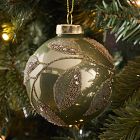 Glass Glitter Applique Ball Ornament