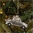 Glass Snowy Car Ornament
