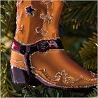 Glass Western Boot Ornament