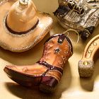 Glass Western Hat Ornament