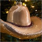 Glass Western Hat Ornament