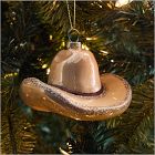 Glass Western Hat Ornament