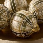 Plaid Glass Ball Ornaments (Set of 4) - Green