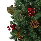 Pre-Lit Faux Berry &amp; Pine Cone Tree (2')