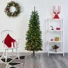 Pre-Lit Faux Slim Mountain Pine Tree (6'&ndash;9')