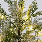 Pre-Lit Faux Snowy Cypress Tree (18")