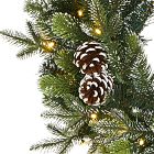Pre-Lit Faux Snowy Pinecone Wreath (24")
