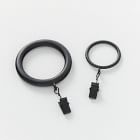Round Metal Curtain Rings (Set Of 7) - Dark Bronze