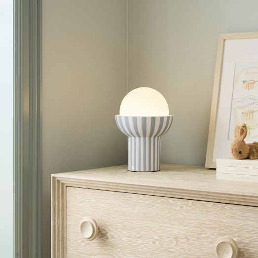 West Elm Kids x PBK Striped Ceramic Table Lamp (10") by West Elm