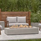 Sutton Concrete Low Rectangle Outdoor Fire Pit Table (57"&ndash;72")
