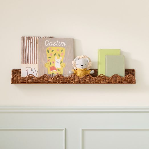 Scallop Rattan Shelf (32") by West Elm