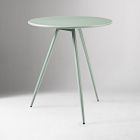 Wren Outdoor Bistro Table (28") &amp; Metal Stacking Chairs Set