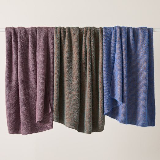 Two-Tone Textured Knit Throw by West Elm