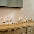 Brass &amp; Glass Globe Votive Centerpiece