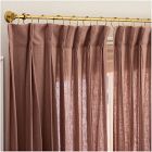Open Box: Pleated European Flax Linen Light Filtering  Curtain (48"W x 96"L) - Mulberry