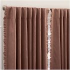 Open Box: Ruffle Linen Blackout Curtain (48"W x 96"L) - Mulberry