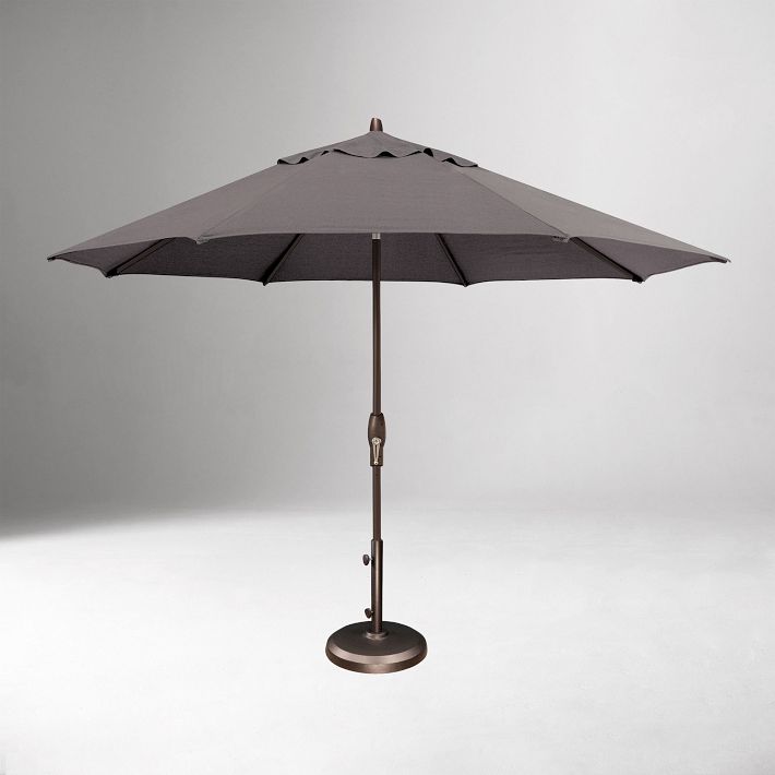 grey patio umbrella canada PURPLE LEAF Market 6' x 10' Business Semi Auto Lift, Gray top vents Patio Umbrellas | Outdoor Furniture