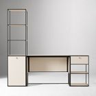 Marlowe Desk (42"), Narrow Shelf (18") &amp; Small Storage Tower (18") Set
