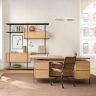 Pierce Executive Desk (72") &amp; Extra Wide Storage Shelf Set (72")
