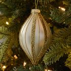 Glass Glitter Drop Ornament - Gold