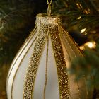 Glass Glitter Drop Ornament - Gold