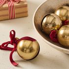 Velvet Bow Bell Ornaments (Set of 4)