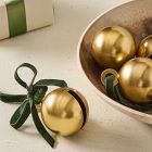 Velvet Bow Bell Ornaments (Set of 4)