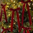 Velvet Bow Clip-On Ornaments (Set of 6)