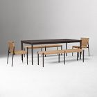 Ventura Aluminum Outdoor Dining Table (84"), Benches (66") &amp; Dining Chairs Set