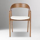 Scooped Ash Wood Dining Arm Chair