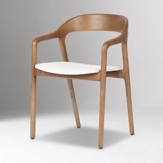 Scooped Ash Wood Dining Arm Chair by West Elm