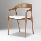 Scooped Ash Wood Dining Arm Chair