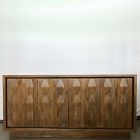 Open Box: Carved Pattern Solid Wood Buffet (72"W x 34.8"H) - Burnt Wax