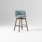 Open Box: Devon Counter Stool (26") - Performance Distressed Velvet Ocean, Toasted Oak
