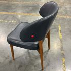 Open Box: Hyde Dining Chair - Sierra Leather Navy, Cool Walnut