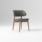 Open Box: Hyde Leather Dining Chair - Sierra Leather Fog, Cool Walnut