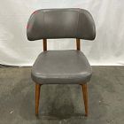 Open Box: Hyde Leather Dining Chair - Sierra Leather Fog, Cool Walnut