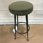 Open Box: Pierce &amp; Ward Metal Bar Stool (30") - Deluxe Velvet Juniper, Verdigris Metal