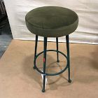 Open Box: Pierce &amp; Ward Metal Counter Stool (26") - Deluxe Velvet Juniper, Dark Verdigris Legs