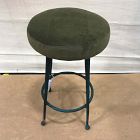 Open Box: Pierce &amp; Ward Metal Counter Stool (26.4") - Deluxe Velvet Juniper, Verdigris