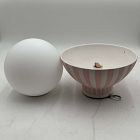 Open Box: Striped Ceramic Flush Mount (12") - White/Pink