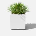 Open Box: Veradek Block Series Indoor/Outdoor Plastic Cube Planter, Medium (21"SQ x 22.5"H) - White