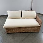 Open Box: Westport Wicker Slim Profile Outdoor Right Arm Sofa - Crosshatch Weave Alabaster, Natural