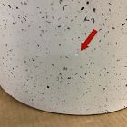 Open Box: Terrazzo Drum Indoor/Outdoor Round Side Table (15"Dia) - White