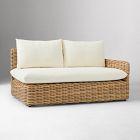 Open Box: Westport Wicker Slim Profile Outdoor Right Arm Sofa - Crosshatch Weave Alabaster, Natural