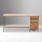 Industrial Solid Wood Modular Desk w/ File Cabinet (64")