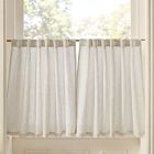 Open Box: European Linen Cafe Light Filtering Curtain (40"W x 24"L) - Charcoal Pinstripe