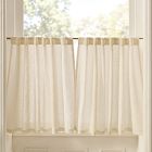 Open Box: European Linen Café Light Filtering Curtain (40"W x 36"L) - Sand Pinstripe