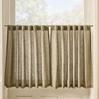 Open Box: European Linen Cafe Light Filtering Curtain (40"W x 36"L) - Celadon Melange