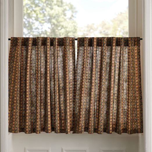 Pierce & Ward Blooming Vine Stripe Cafe Curtain by West Elm